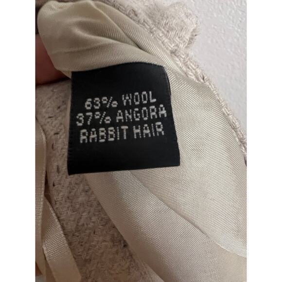 Linda Allard Ellen Tracy Gray Beige Wide Leg Wool Angora Trouser Pant Sz 8 - Picture 8 of 9